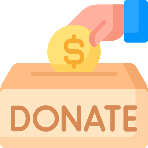 Icon representing donation, symbolizing giving money or goods